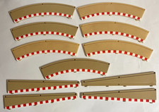 Lot of 11 Scalextric Hornby, Curved  Straight Tan TRACK BORDERS 1/32 Slot Car
