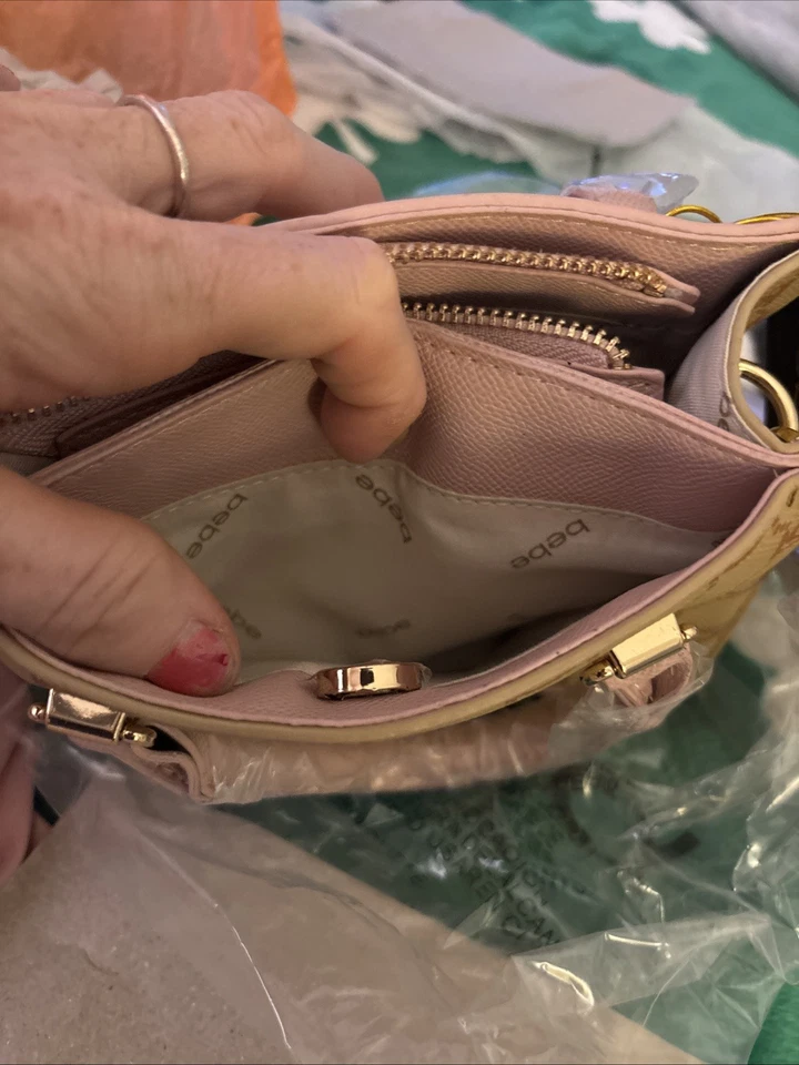 Bebe Leilani Monogram Handle/crossbody/ Almond And Powder Pink. Clutch  Also - Image 4 of 4