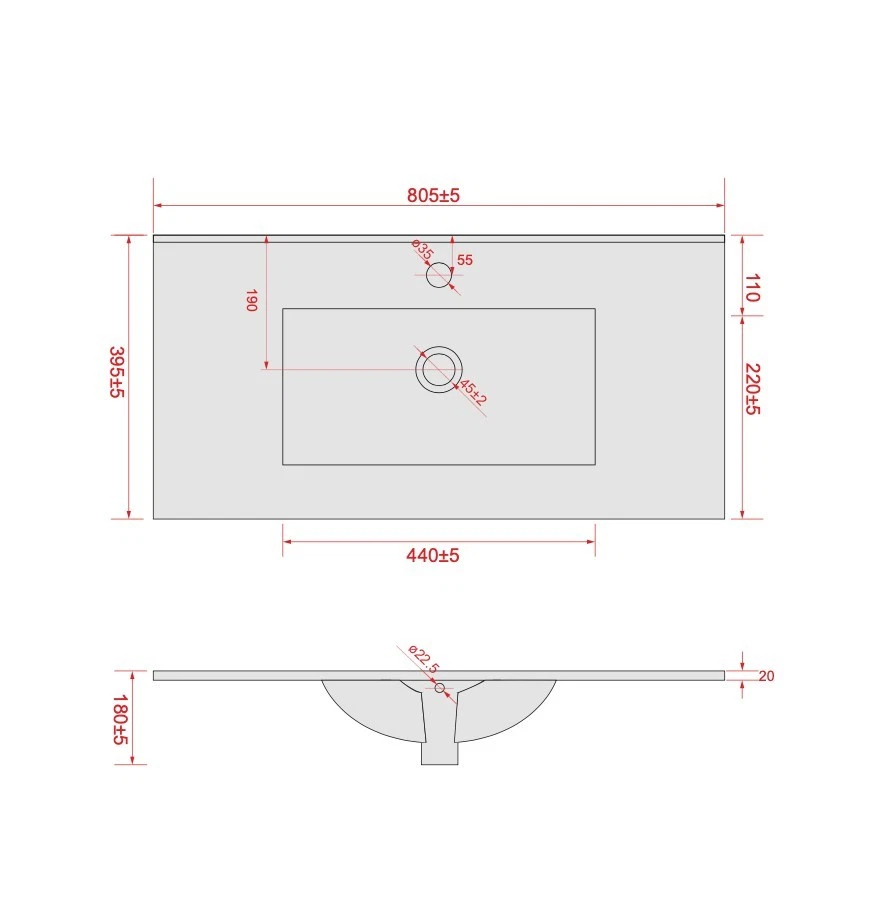paplinskimoebel Waschbecken mit Badunterschrank Toilette WC Sink Hängend/Stehend - Bild 3 von 3
