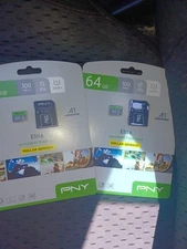 2PNY 64GB Elite Class 10 U1 microSDXC Flash Memory Card - 100MB/s, Class 10, U1,