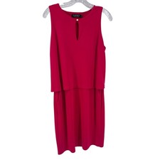Lauren Ralph Lauren Women's Sleeveless Keyhole Neck Dress Pink Size M