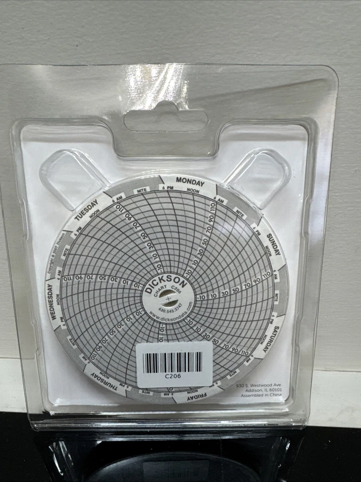 New Dickson C206 4” inch Paper Chart for Recorder 60 Pack -10 To 110 - Image 3 of 4