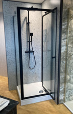 Ex Display Crosswater Clear 6 Infold Black 800mm Shower Enclosure. Was £1196.