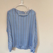 Express Women s M Blue White Black Striped Lo...