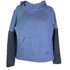 Adidas Medium Women's Sport to Street Hoodie Two Tone Reverse Weave 3 Stripe Slv