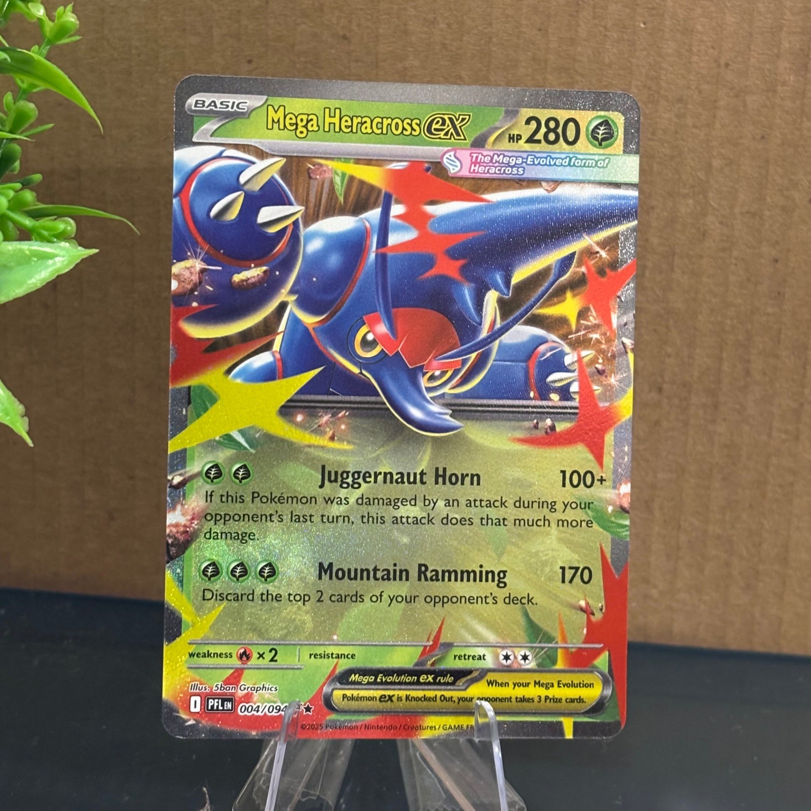 Mega Heracross ex Holo Double Rare ME02: Phantasmal Flames 004/094 NM
