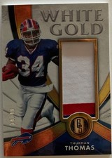 THURMAN THOMAS 34/49 3 Color Jersey 2019 Panini Gold Standard WHITE GOLD #WH-13
