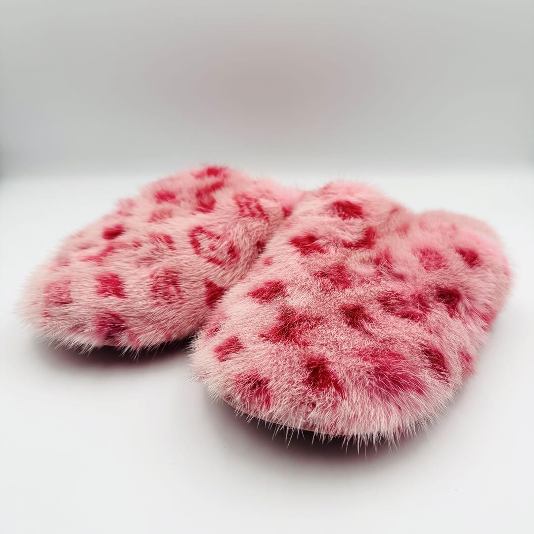 Louis Vuitton Mink Fur Pink Slippers 25021106 WomenS Luxury Casual