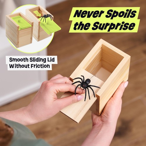 The Original Spider Prank Box- Funny Wooden Box Toy Spider Prank, Hilarious A... - Picture 5 of 7