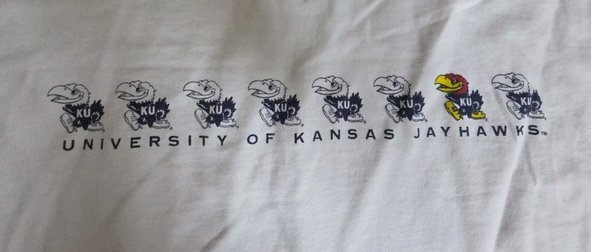 Vintage 90s Gear for Sports University OF KANSAS JAYHAWKS Polo Shirt XL NCAA
