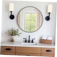 Black Circle Mirror for Wall 24.02 inch, 24"L x 24"W Black-round Round Mirror