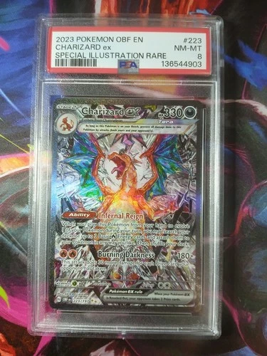 Pokémon TCG Obsidian Flames Charizard EX 223/197 Special Illustration Rare PSA 8
