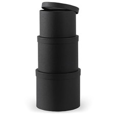 Gift Boxes with Lids   Set of 3 Circular Boxes for Flowers, Bouquets  Black