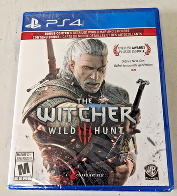 The Witcher 3 Wild Hunt PlayStation 4 w/Bonus Content - NEW SEALED