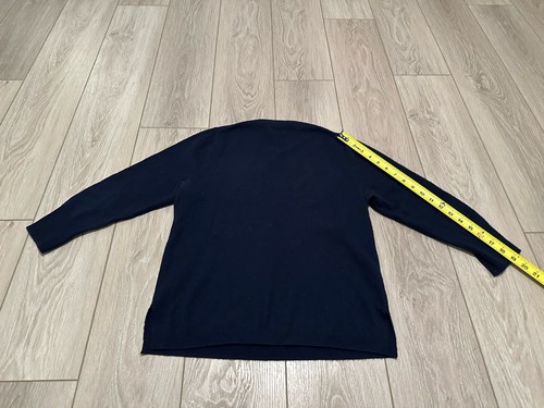 Neu ohne Etikett J. Rundhals Kaschmir klassischer Rundhals Pullover M dunkelblau J.Crew 3/4 Arm - Bild 6 von 7