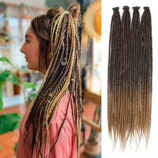 Dreadlock Extensions, 22" Ombre Brown Synthetic Crochet Dreads Extensions 100 H