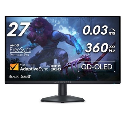 AW2725DF 27 inch QHD 2560x1440 Gaming Monitor, 360Hz, QD OLED, 0.03ms, AMD Fr...