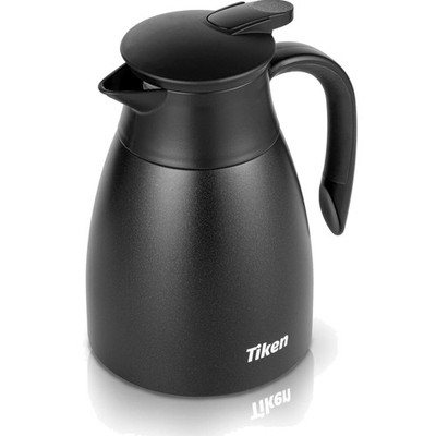 Thermoskanne Edelstahl 1L Vakuum Isolierung Kaffeekanne Schwarz