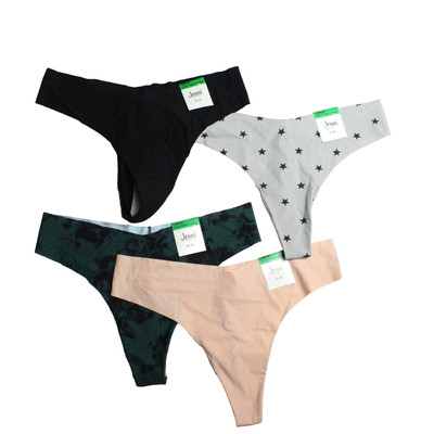 LOT of 4 Jenni Thong Underwear Size Large Nude Green Gray Black Panties NEW