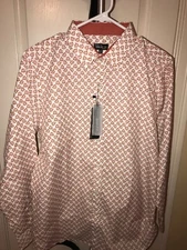 Galaxy by Harvic Mens Slim Fit  Button Front Shirt Medium New