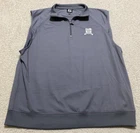 Footjoy Mens XL Vest Solid Gray 1/4 Zip Golf Sleeveless Lightweight Pullover