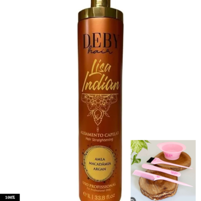 Kit De Lissage Indien Lisa Deby - 100 Ml - Sans Formaldéhyde - Pour Cheveux Bouclés Et Crépus