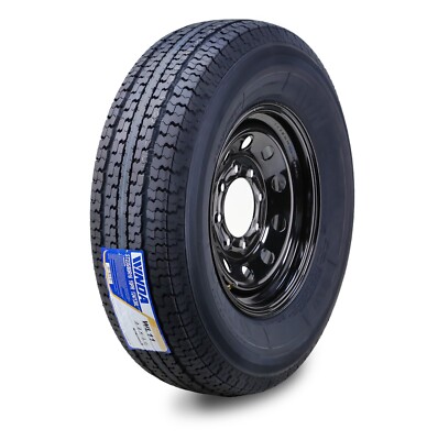 WINDA Trailer Tire Wheel ST235/80R16 10-Ply E 123L 8 Lugx 6.5'' Black Mod Rim