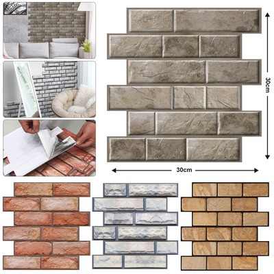 3D Self-Adhesive Tile Stone Brick Wall Sticker Soft Foam Panels Home Wall Decor