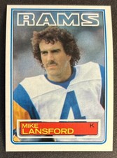 1983 Topps Mike Lansford Football Rookie Card (RC) #93 Rams Kicker VG O/C. rookie card picture
