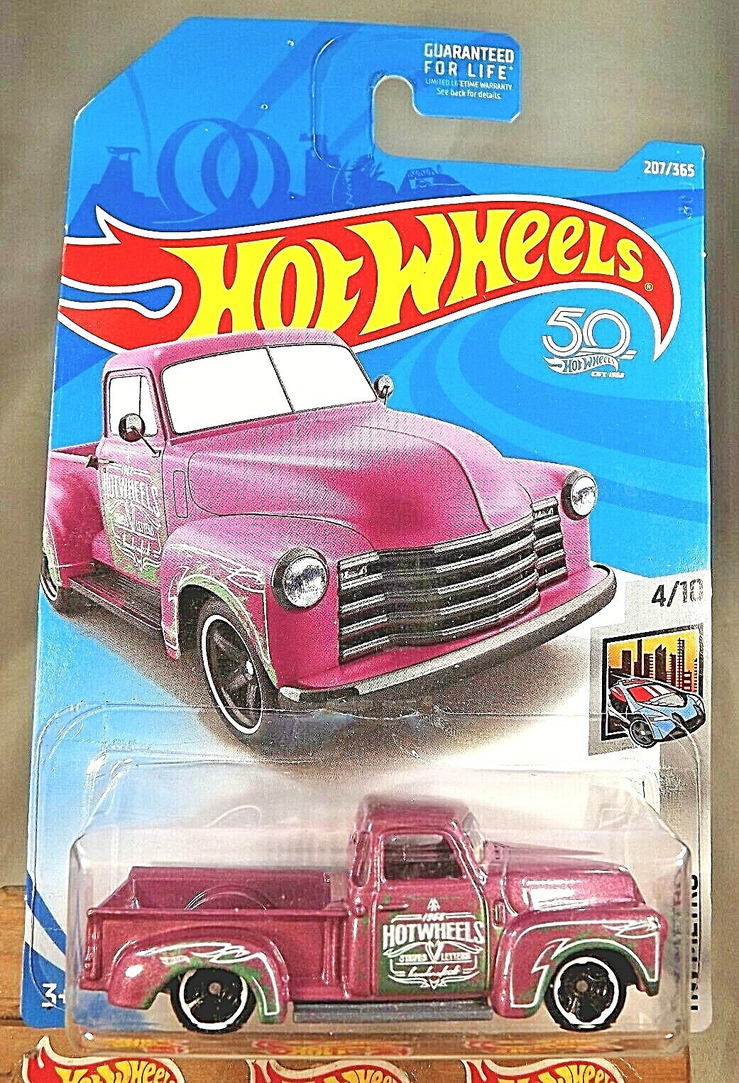 2018 Hot Wheels #207 HW Metro 4/10 '52 CHEVY Lavender w/Black DD8 Sp White Rims