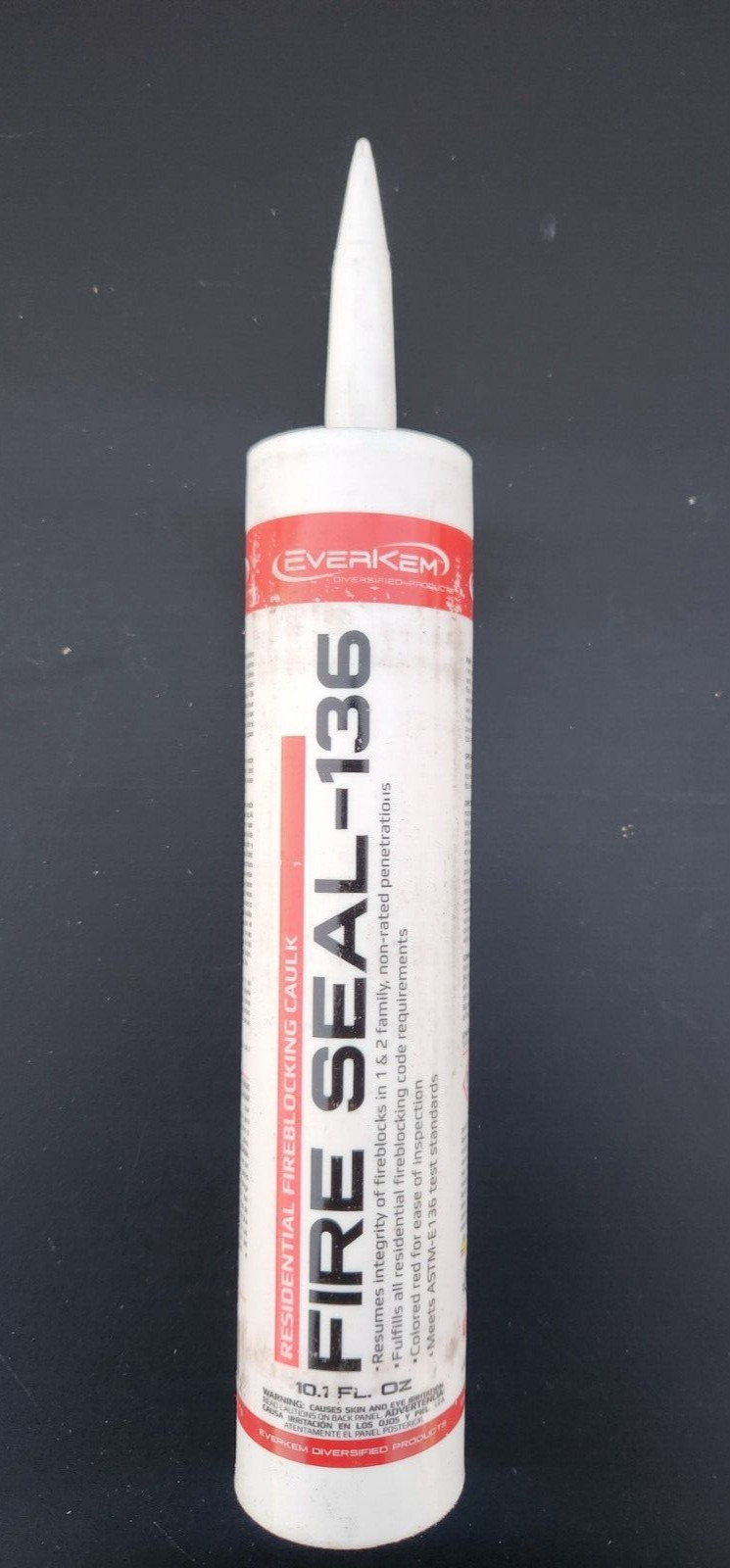 (12 Pack) EverKem Fire Seal 136 Fireblocking Caulk, 10.1 oz. Tube