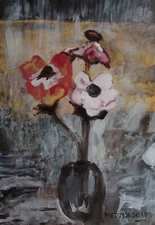 Fine unique painting – Expressionist still life, signed Piet Mondrian