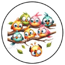FUNNY BIRDS ON A BRANCH ENVELOPE SEALS LABELS STICKERS PARTY FAVORS
