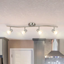 Track Lighting Brushed Nickel Kitchen Light Fixtures Ceiling Modern S-Shaped