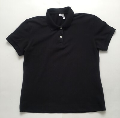Juniors Girls Polo Shirt by District Threads Cotton Blend Size XL Black