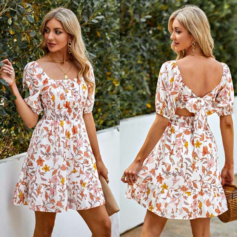 casual boho mini dress woman Boho Mini Dress