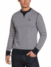 Maglione Schott Falcon Navy Melange Regno Unito piccolo prezzo di listino £ 135 TD8 DD15