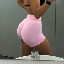 Womens High Waist Yoga Shorts Butt Lift Scrunch Pants Booty Leggings Workout Gym