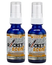 ROCKET SCENT Tropical Mango OIL BASE AIR FRESHENER ODOR ELIMINATOR AROMAR Auto