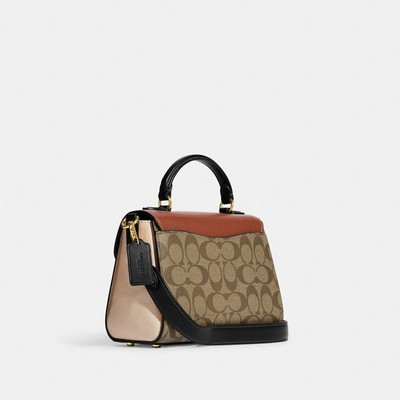 Coach Morgan Top Handle Satchel In Colorblock Signature Canvas in 