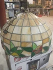 Vintage Tiffany Style Stained Slag Glass Hanging Light Floral Theme 3D