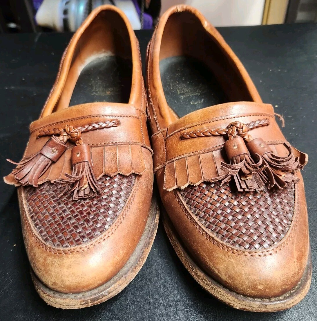 Mens Loafers Allen Edmonds Cody 8.5 D Brown Leather Tassel  display picture 3