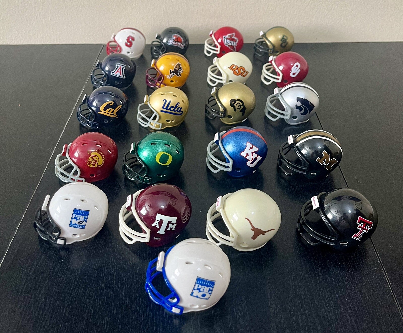Riddell PAC / BIG 10 & 12 NCAA College Football MINI Helmets 2" LOT