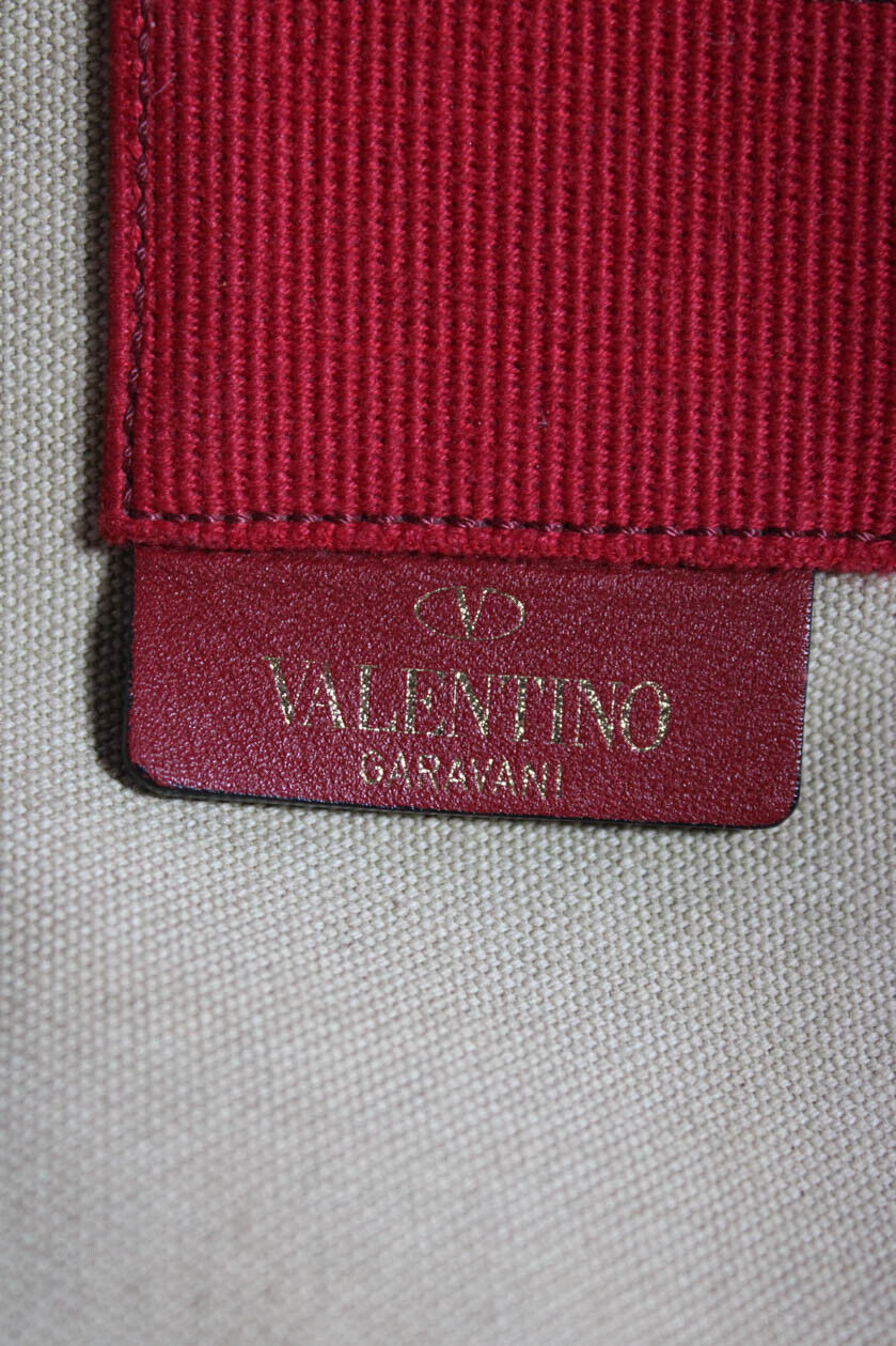Valentino Garavani Womens Red Brown Canvas Grand … - image 10