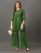 Exquisite Green Sharara Set A Premium Luxury Statement