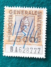 Marcha da bollo Imposta generale sull`entrata lire 500 