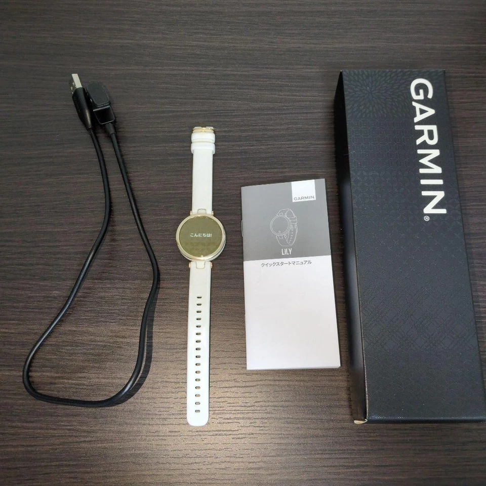Garmin Lily Classic White Leather Light Gold Smartwatch Heart Rate Waterproof - Image 2 of 4