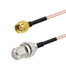 10-Pack F Female Bulkhead Mount to SMA Male RG316 Coaxial Pigtail Cable 30cm