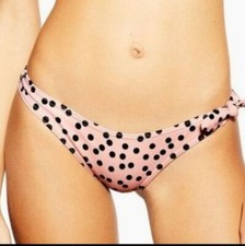 Topshop Spot Tie Side Bikini Bottoms In Pink Size 10