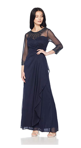 Line Illusion Sweetheart Neck Dress 